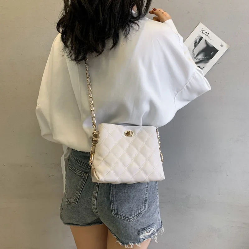 

France Non-mainstream Textured Bag Women's 2019 New Style Small WOMEN'S Bag Qualified Western Style Fashion Shoulder Rhombus Cha