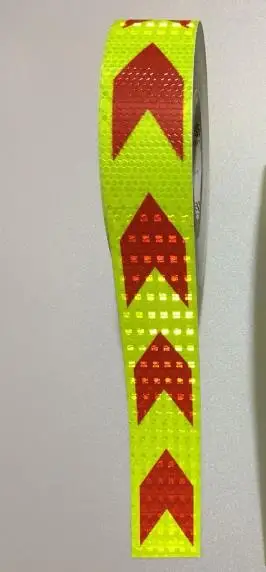 Yellow Red Arrow 5 см* 100 см самоклеящаяся стрелка светоотражающая лента дорожный указатель движения - Цвет: Yellow Red Arrow