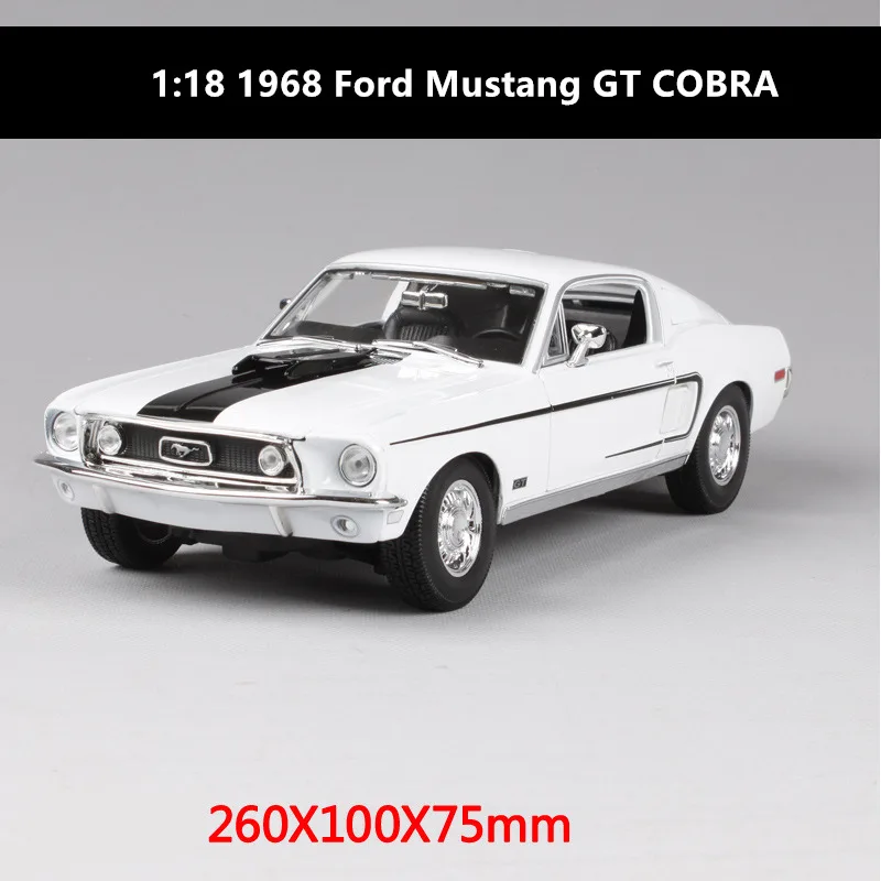 1968 Ford GTA Maisto 1:18 1968 Ford Mustang GT Модель автомобиля из сплава Модель автомобиля украшение автомобиля коллекция Подарочная игрушка Литье под давлением модель игрушка для мальчиков - Цвет: 1968 Ford GTA