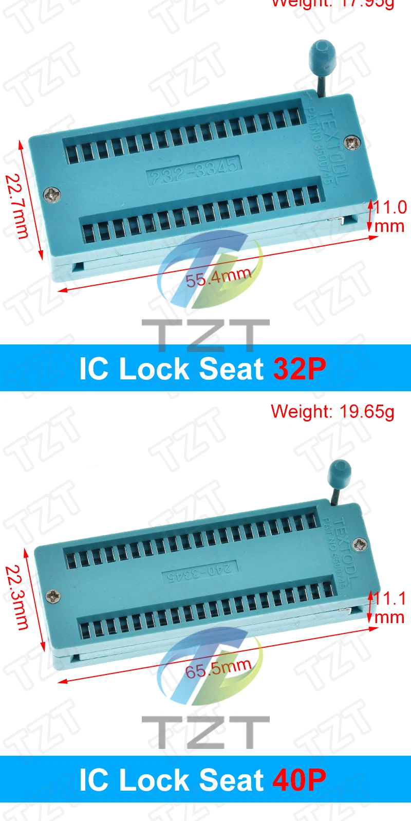 Sourcing Map 10x DIP-IC-Sockel 40-polig – Raster  Produktbild-Vorschau 5