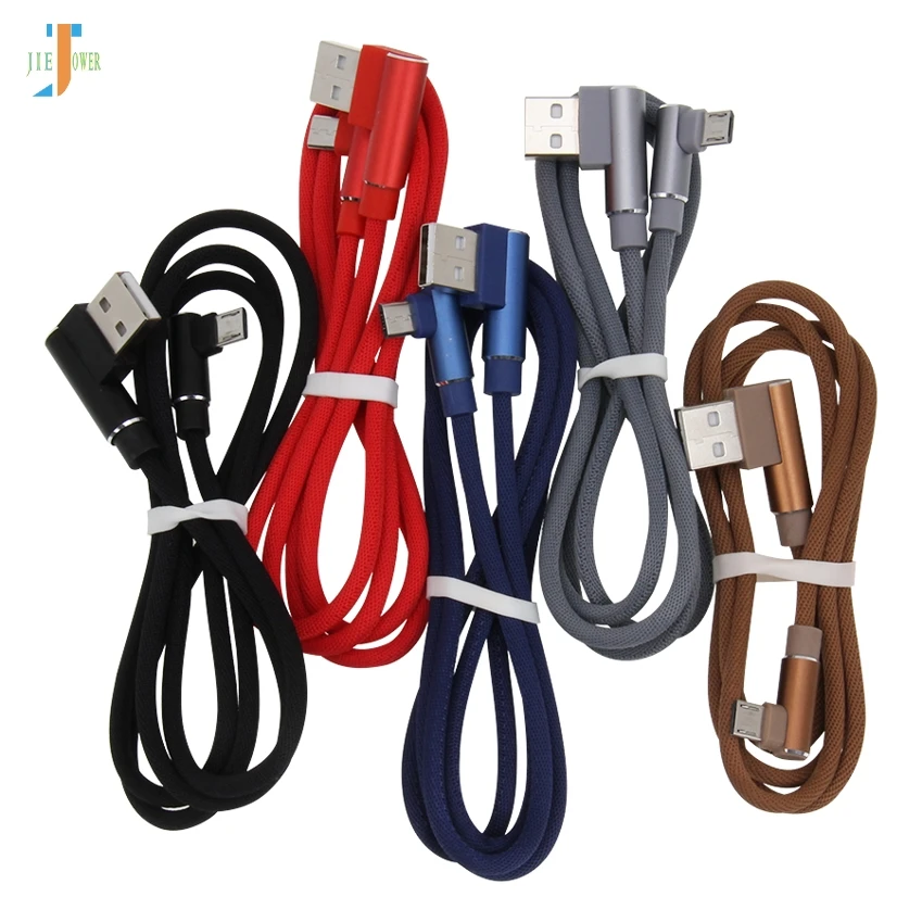 100 шт/лот 90 градусов l-образный тканевый кабель Micro USB зарядный кабельный провод для IPhone X XR samsung S7 sony C3 C5 htc 10
