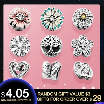 

summer New 925 Sterling Silver Charm Daisy Fit Original Silver Bracelet Original Reflexion Suitable For Women Jewelry DIY
