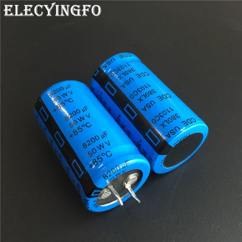10 шт. алюминиевый электролитический конденсатор 8200 мкФ 50V8200UF CDE 380LX Series 25x45 мм 50V8200uF