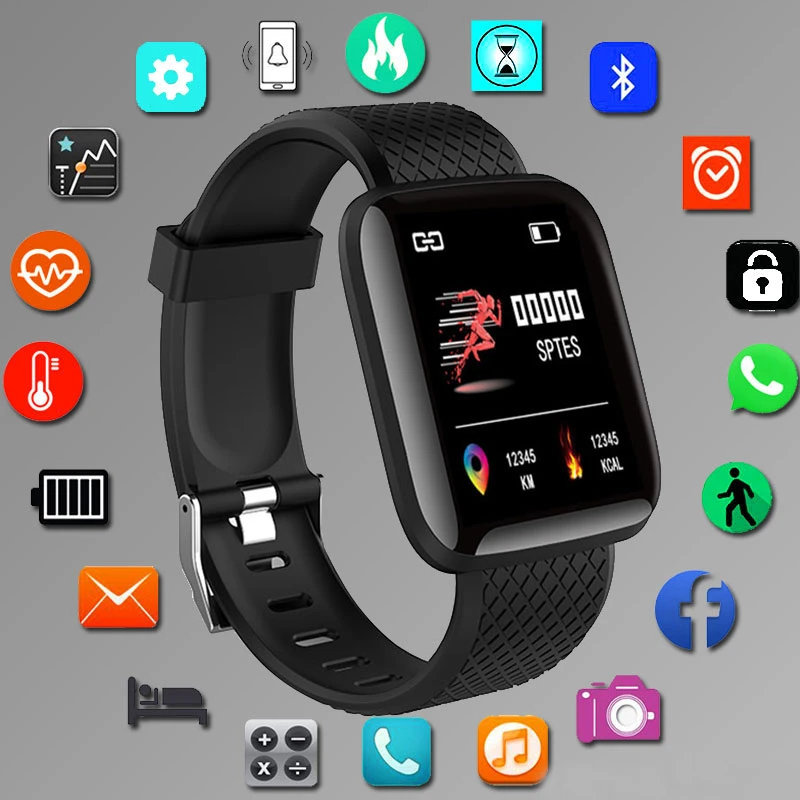 Z4 Digital Smart Sport Watch 116 Plus Color Screen Exercise Heart Rate Blood Pressure Bluetooth Monitoring In stock dropshipping