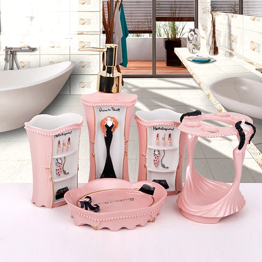Набор для ванной из полимера 5 шт. набор свадебных украшений для дамских комодов набор украшений для ванной комнаты