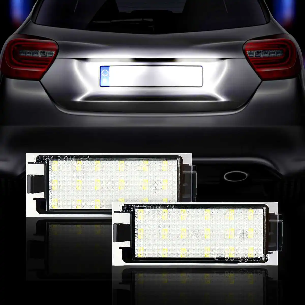 2х Автомобильный светодиодный номерной знак для Renault Megane 2 Clio Laguna 2 Megane 3 Twingo Master Vel Satis