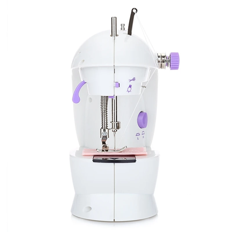 

Hot Sale Mini Electric Handheld Sewing Machine Dual Speed Adjustment With Light Foot Double Threads Pedal Sewing Machine Us Plug