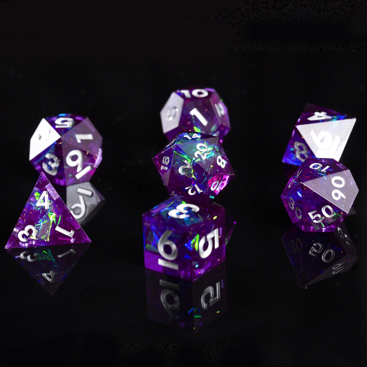 DND Dice Sets Sharp Edge Dice Polyhedral Mirror Sets Galaxy For Role Playing Board Games