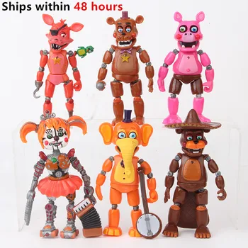 

NEW Arrival 6Pcs/Set Five Nights At Freddy's Action Figures FNAF Bonnie Foxy Freddy Fazbear Bear Lighting PVC Toys Dolls 14CM