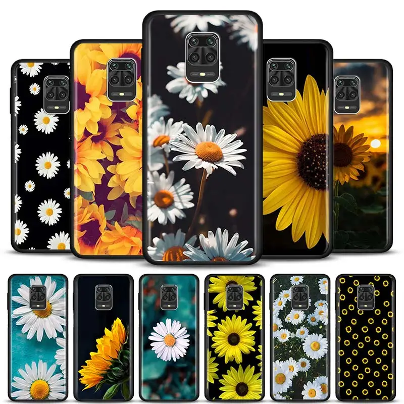 Summer Daisy Sunflower Floral Case For Xiaomi Redmi Note 10 Pro Max 9 8 7 Cover For Redmi K40 Pro Plus 9 Power 9A 9C 9T Shell