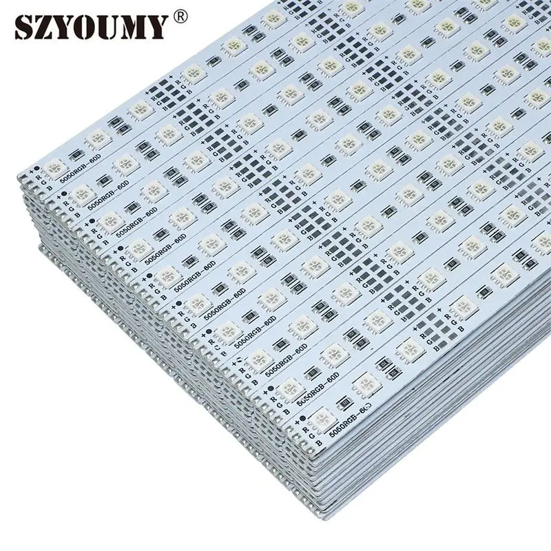 SZYOUMY 100 шт. жесткой Жесткая светодиодная лента светильник 5050 RGB на 60 светодиодов