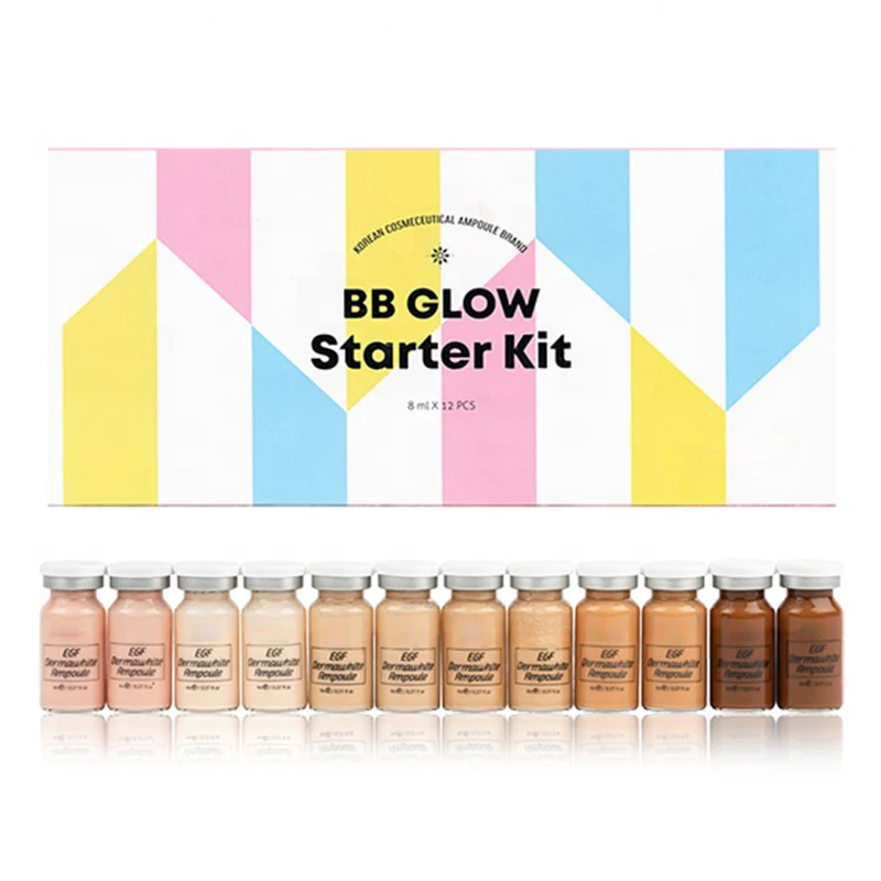 

12pcs/box Derma white Booster Stayv-e BB Glow Serum mix Kit with add foundation niacinamide for effective brightening anti-aging