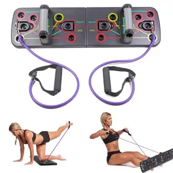 

Push Up Rack Push-up Stand Board With Resistance Bands Gym Home Fitness Exercise Sports Health Building Training Equipment Tool