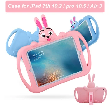 

Case for iPad 7th Generation 2019 10.2 Kids Girls Cute Silicone Hand Holder Tablet Cover Case for ipad pro 10.5 Air 3 2018