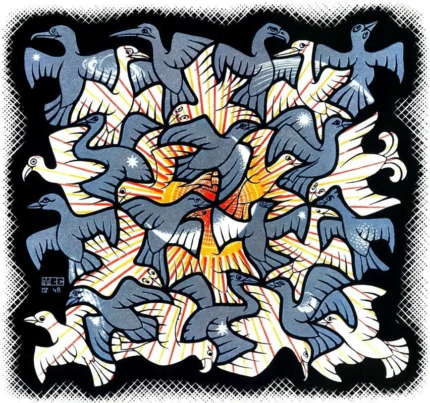 M.C. Escher Sun And Moon Art Print Poster Dipinti Ad Olio Su Tela Per La Decorazione Domestica Wall Art