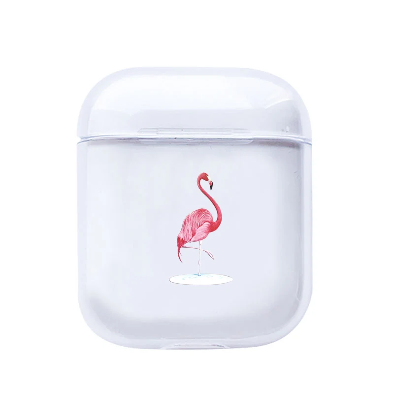 Прозрачный чехол для Apple Airpods 1/2 с милым мультяшным фламинго, прозрачный мягкий Роскошный чехол для наушников Airpods, чехол s - Цвет: I200690