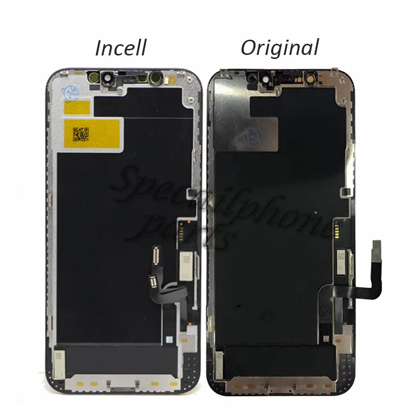 LCD compatible with iPhone 12, iPhone 12 Pro, (black, with frame, change  glass, with camera and proximity sensor plastics) - GsmServer