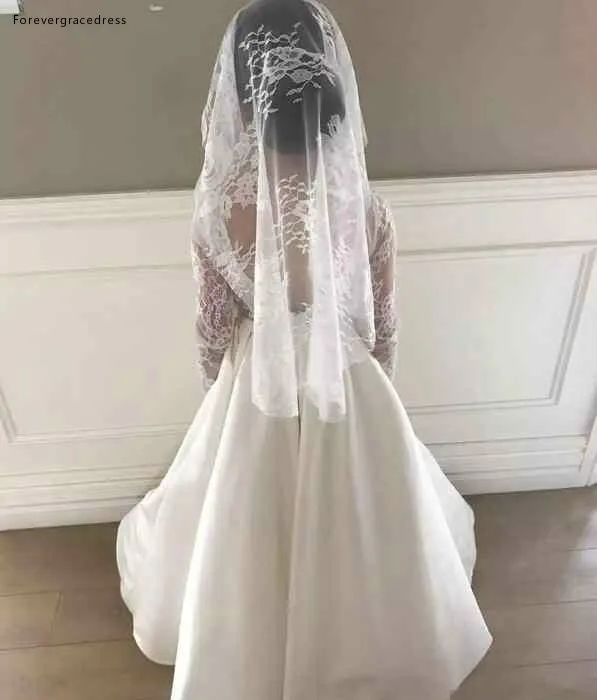 2018 White Lace Satin A-Line Flower Girls Dresses Jewel Illusion Backless Sheer Straps Long Sleeves Floor-Length Kids Formal Wear Dresses  87 (1)