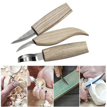 

5pcs/Set Woodworking Wood Carving Kit Set Hand Carving Chisel Knife Sharp-edged DIY Wood Solar Plexus Chisel Carpenter Tools