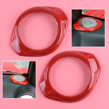 

CITALL 2Pcs Car Auto Red ABS Red Dashboard A Pillar Speaker Cover Trim Frame Fit for Jeep Wrangler JK 2015 2016 2017 2018