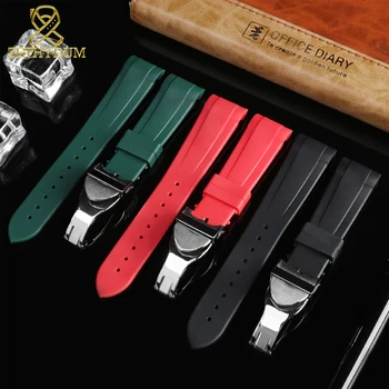 

Curved end Silicone Rubber watch strap 22mm for t-udor watch band mens watches wristwatches belt red green black watchband