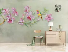 

3d wall murals wallpaper custom mural Chinese hand-painted orchid flowers and bird home decor photo wallpaper for walls in rolls