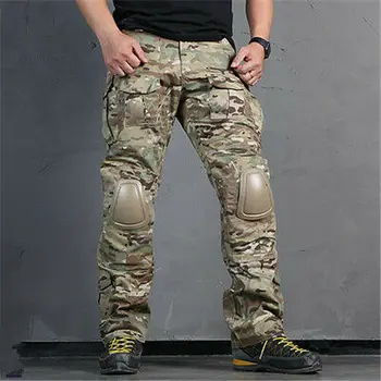 

Camouflage Tactical Pants with Knee Pads Men's Camp Hiking Trousers