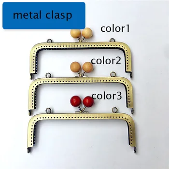 

18cm women DIY bag making metal clasp nature wood kiss buckle purse frame 10pcs/lot