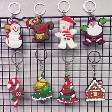Гибкий резиновый брелок 3D Санта Клаус детский подарок Рождественская елка мягкие резиновые аксессуары