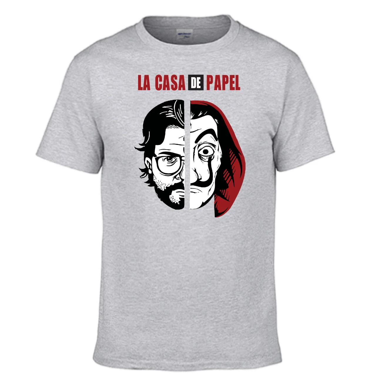 Мужская футболка с коротким рукавом La Casa De Papel черно белые хлопковые футболки и