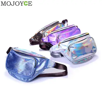 

Fashion Laser Fanny Waist Bag Women PU Leather Casual Chest Phone Pouch Zipper Female Girls Large Capacity Crossbody Pack