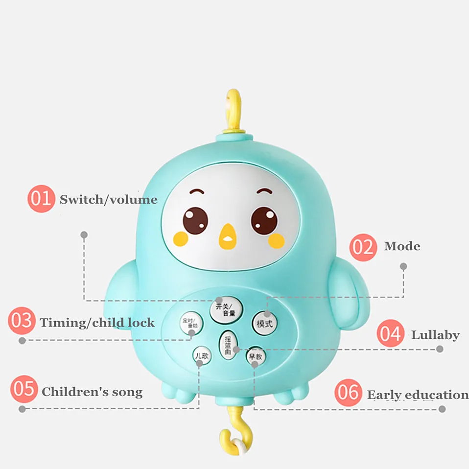 Кровать для новорожденных колокол грызунки-погремушки вращающаяся Музыкальная шкатулка со светом Игрушка-пазл для раннего развития игрушки Младенческая сенсорная игрушка колокольчик