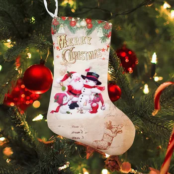 

Kids Tree Hanging Holiday Home Decor Cute Ornament Boots Christmas Stockings Snowman Elk Candy Pouch Party Santa Claus Gift Bag