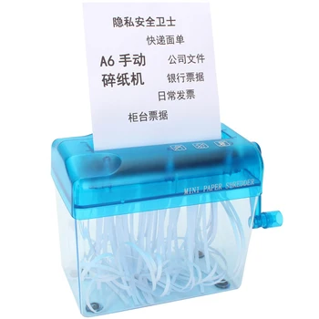 

Mini Blue Shredder A6Manual Crusher Destroyers Paper Documents Cutting Machine for Home Office Desktop DTT88