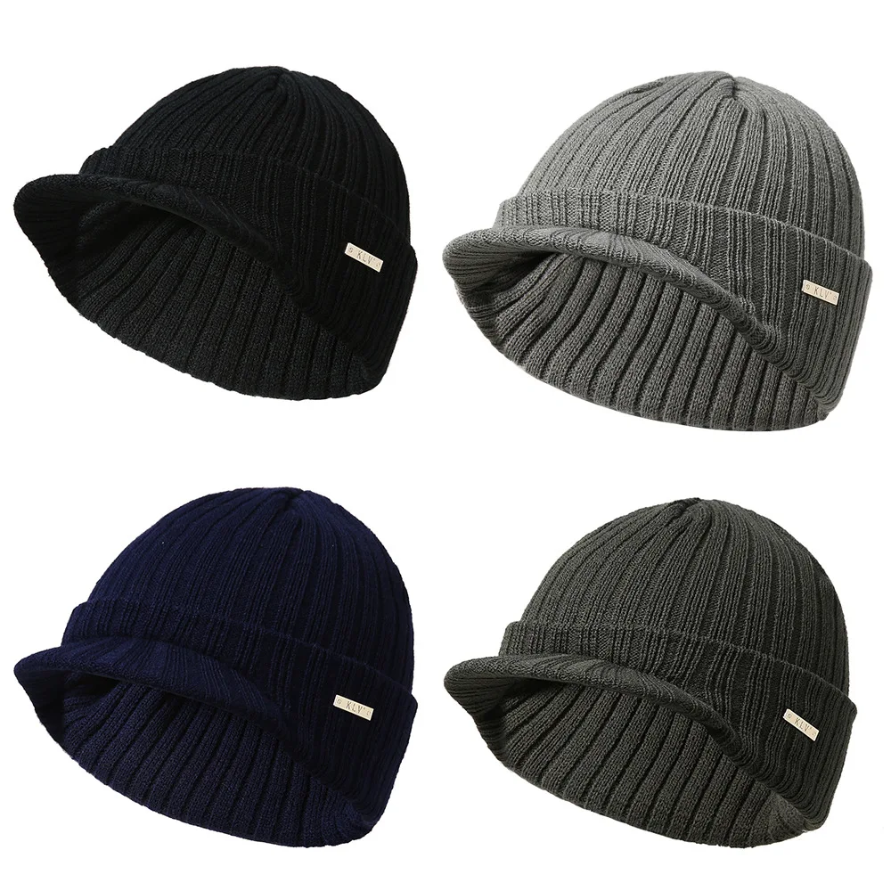 beanie skully hat Unisex Winter Solid color Knit Hat Simple stripe Women Dome Skull Beanies Men outdoor fashion Warm visor cap Z227 mens winter hat skullies