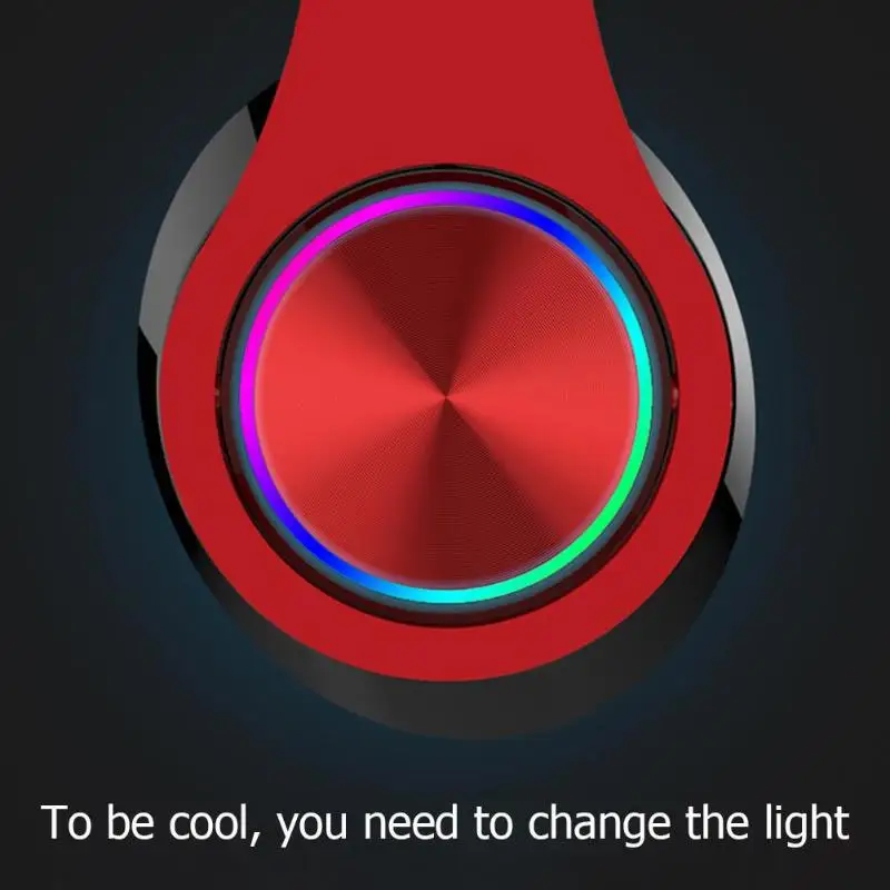 VODOOL светящиеся беспроводные наушники Складная гарнитура с Bluetooth Стерео тяжелый бас спортивные наушники с микрофоном слот для карт для телефона
