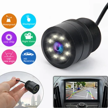 

8 LED Night Vision Waterproof Vehicle Camera 170 Angle Car Rear View Backup Reversing Cameras CCD Reverse Parking Cameras