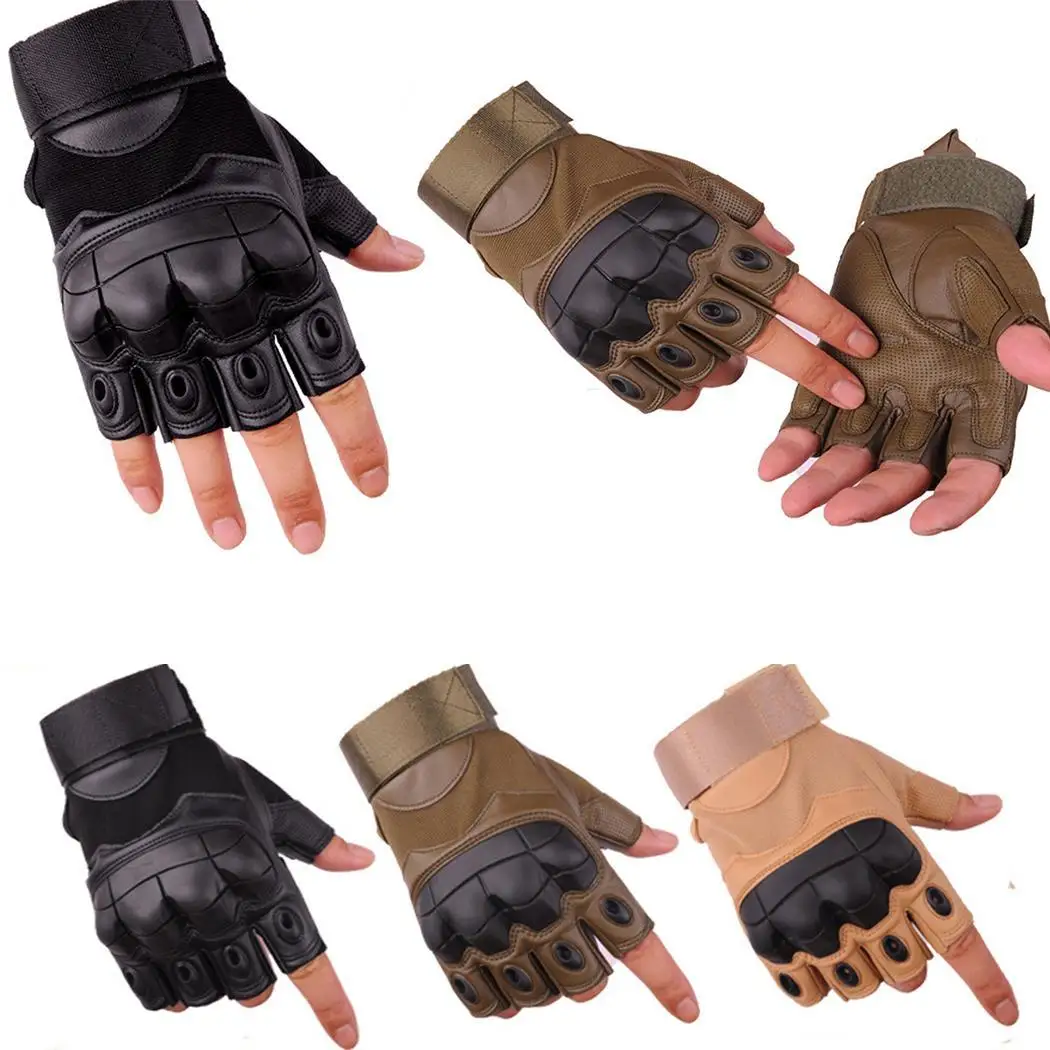Мужские спортивные перчатки на полпальца для охоты и велоспорта, Тактические Зеленые/хаки/черные перчатки