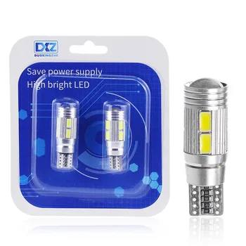 

DXZ 2x T10 LED Canbus W5W LED 5630 10SMD 12V Car Interior Light 194 168 Clearance Lights Reading Bulb Signal Lamp 6000k White