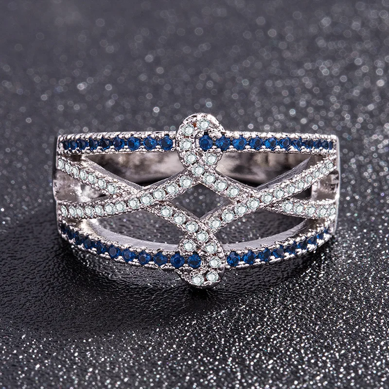 Целлюлозное серебро 925 кольцо женские ювелирные изделия с блестящими драгоценные камни-сапфиры Специальный стиль женские помолвки оптом подарок