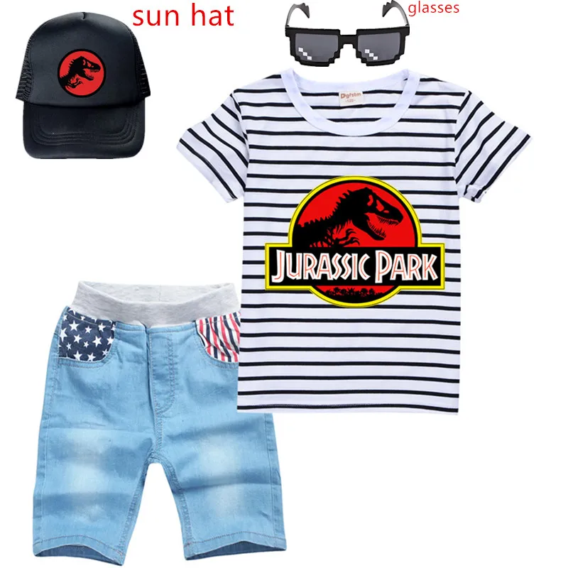 Jurassic Park Kids Clothes Toddler Boys Cartoon Outfits Girls Summer