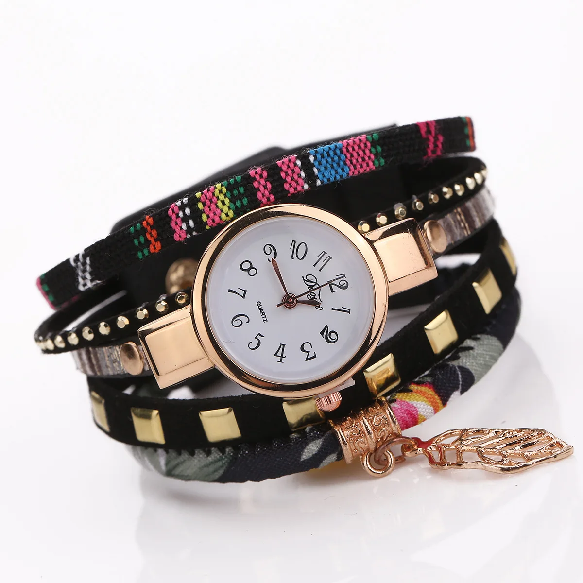 Quartz Watches Beautiful Casual Elegant Weave Watches Girls Wrist Watch For Women Lady Christmas Decorations Decorative Glasses 4
