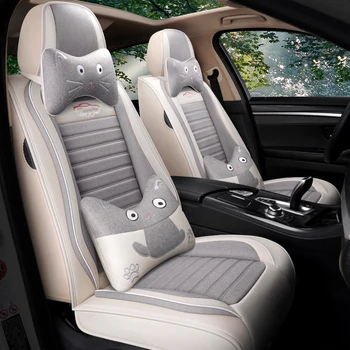 

Full Coverage flax fiber car seat cover auto seats covers for kia carens ceed cerato forte k3 k5 k7 mohave niro