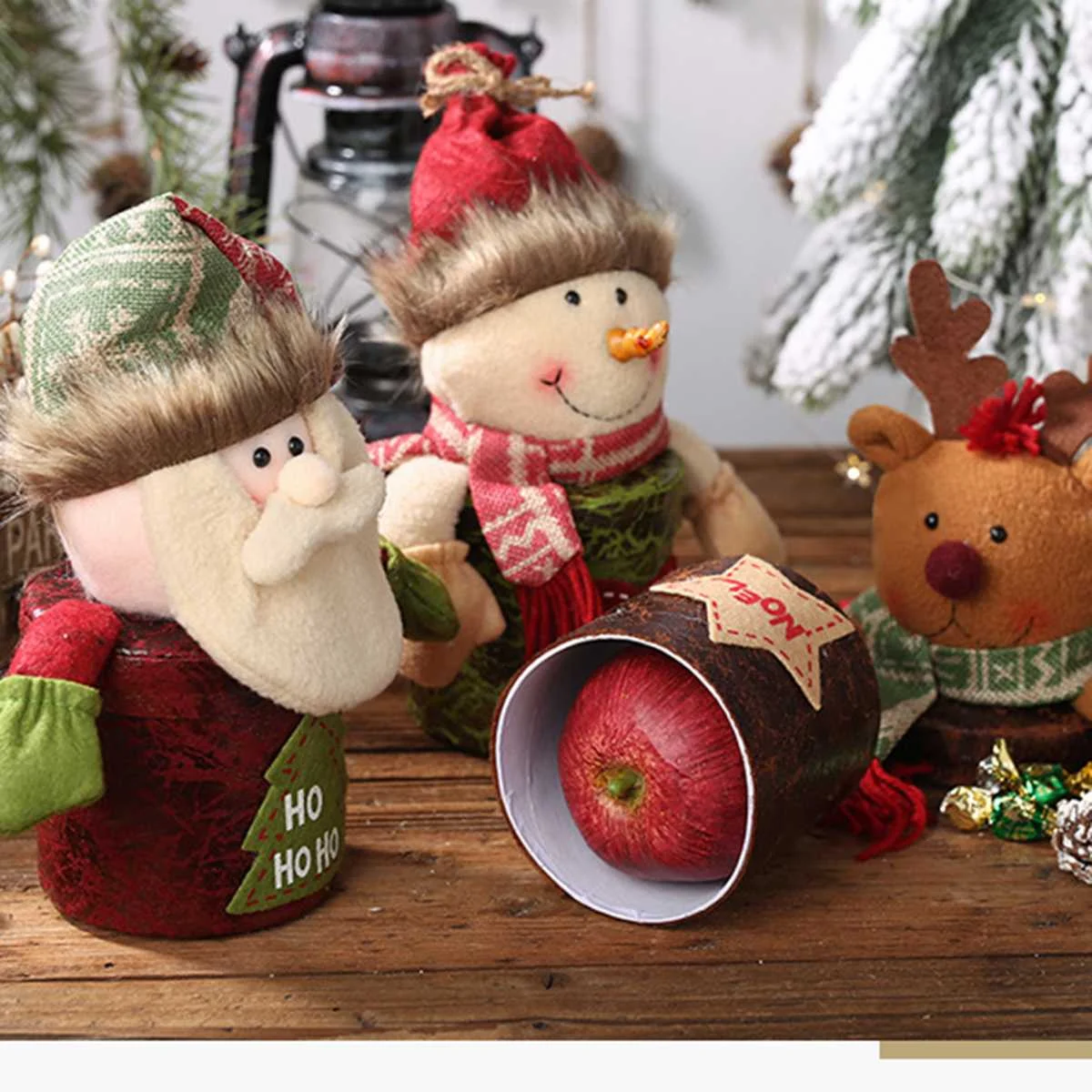 Рождественская банка для конфет, Подарочная сумка, мультяшная банка для Apple, коробка для хранения, банка для бутылок, детские подарки, рождественские украшения для дома, вечерние