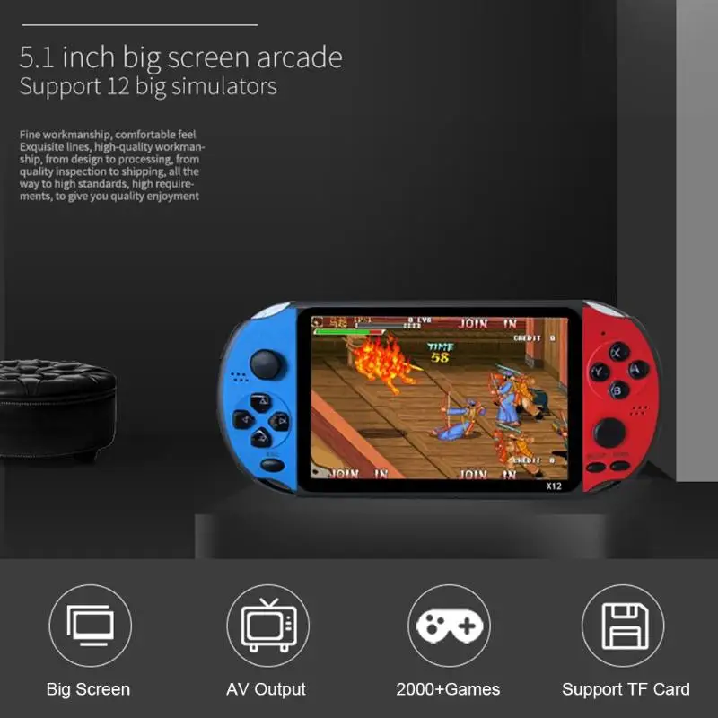 

X12/X9/X16 Handheld Game Console 8GB 16GB Built-in 2000 Games for PSP Game Player For FC/GB/GBA/NES/SFC/ PS gaming