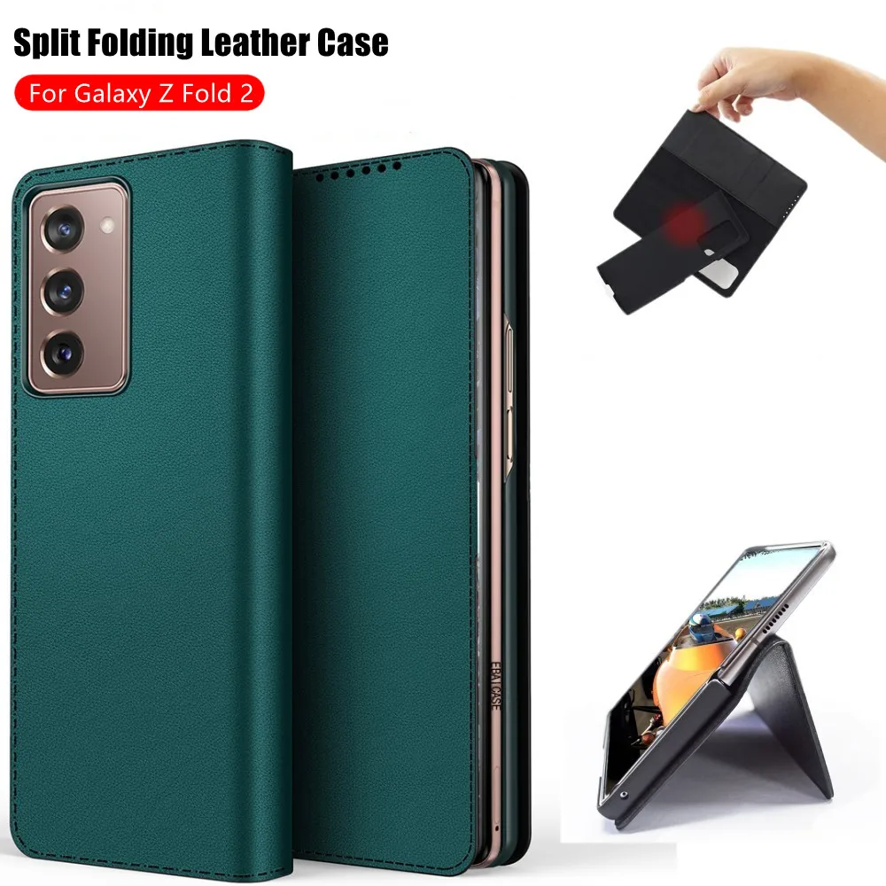 for Samsung Galaxy Z Fold 2 5G Cover Magnetic Flip Wallet Case for Galaxy Z Fold 2 Split Folding Leather Anti-knock Case