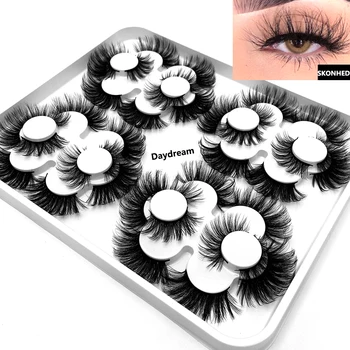 

20 Pairs Mix Length Lashes 10~25mm Dramatic Long Natural Thick Faux Mink False Eyelashes Wispy Fluffy Eyelash Extension Makeup