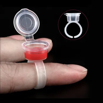 

New eyelash ring cup tattoo pigments ink ring cups set tattoo equipment pigment holder Container