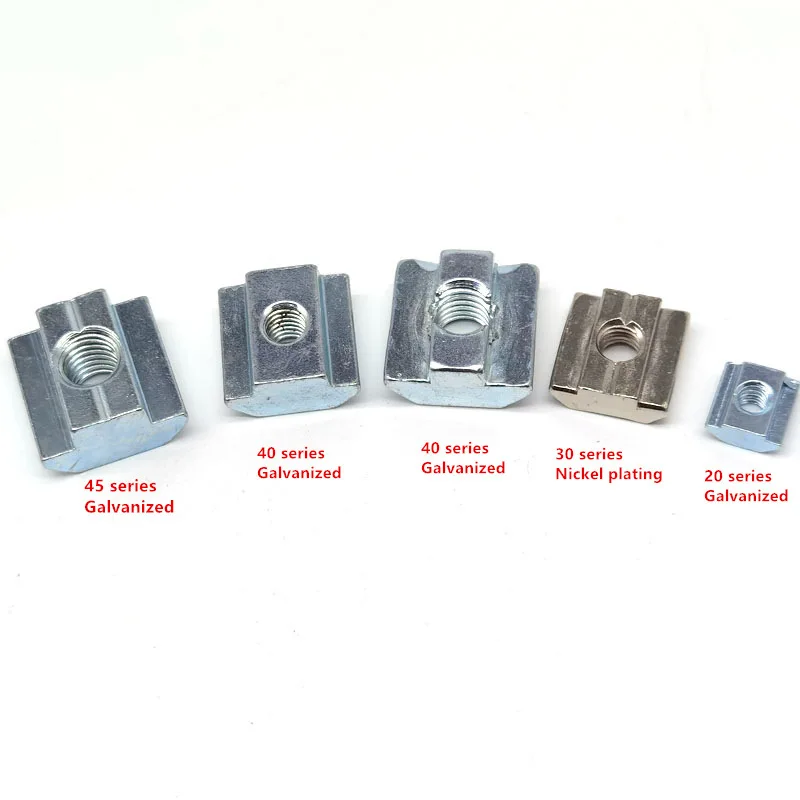 M3 M4 M5 M6 M8 M10 T Block Square nuts T-Track Sliding Hammer Nut for Fastener Aluminum Profile 2020 3030 4040 4545