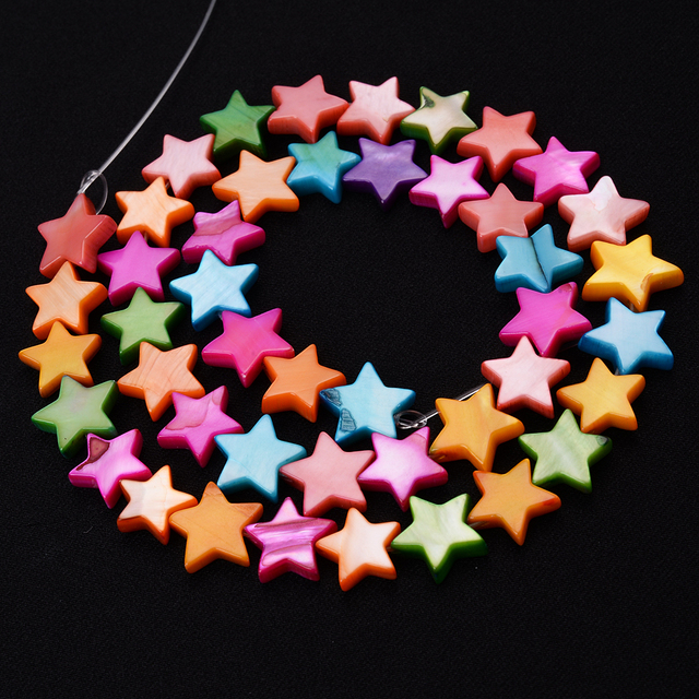 Shell Beads Mother of Pearl Love Star Oval Round Flat Loose Spacer Beads for Jewelry Making DIY Charm Bracelet Necklace